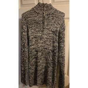 Mark Alan Womens XL Sweater 3/4 Zip Black & White